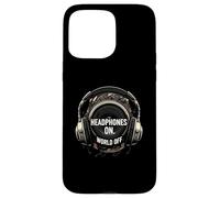 Headphones On World Off Music Audio Listener Custodia per iPhone 15 Pro Max