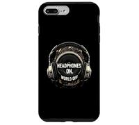 Headphones On World Off Music Audio Listener Custodia per iPhone 7 Plus/8 Plus