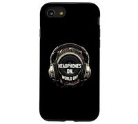 Headphones On World Off Music Audio Listener Custodia per iPhone SE (2020) / 7 / 8