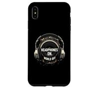 Headphones On World Off Music Audio Listener Custodia per iPhone XS Max