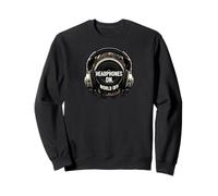 Headphones On World Off Music Audio Listener Felpa