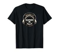 Headphones On World Off Music Audio Listener Maglietta