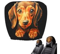 Headrest Covers For Car - Dog Printed Headrest Protector For Front Seat | Cute Dachshund Elastic Automotive Interior Protector For Drivers Comfort SUV Truck RV Travel Long Driving Road Trip
