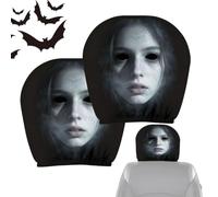 Headrest Covers For Car | Dustproof Funny Stretch Ghost Face Protectors