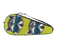 Heads of Raccoons in occhiali colorati Racchetta da tennis Borsa leggera con tracolla regolabile
