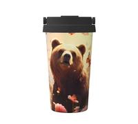Heads Up Bear stampato thermos sottovuoto, tazza di caffè portatile, tazza di acqua fitness ufficio