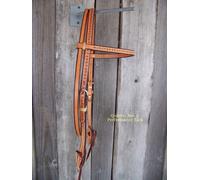 Headstall - Briglie Luce Olio W/ pelle Non Conciata Treccia Custode (Worm )