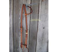 Headstall - Uno Orecchio Naturale Olio W/Rawhide Treccia Custode (Mini Canestro)