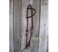 Headstall - Uno Orecchio Scuro Olio W/Rawhide Treccia Custode (Mini Canestro)