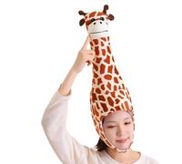 Headswear costume giraffa peluche | Cappello da disegno animale 3D Capulature, Cosplay Headgear Halloween Carnival Party Party per adulti, vestire gli per prestazioni scè