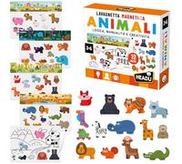 HEADU - 10 Giochi con gli Animali Magnetici - Tantissime sagome per divertirsi e imparare | Giochi Educativi 3 4 5 6 Anni, Giochi Magnetici Bambini, Giochi Logici, Giochi Animali, Regalo Bambino