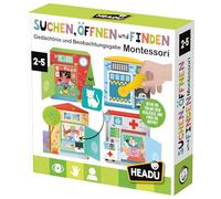 Headu "Cerca, apertura e trova Montessori - Memoria e osservazione per i bambini!": Gioco educativo Montessori per bambini dai 2 ai 5 anni, versione tedesca (DE60711)
