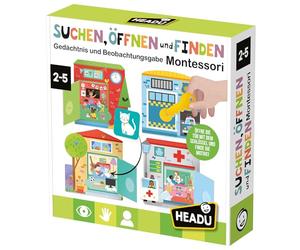 Headu "Cerca, apertura e trova Montessori - Memoria e osservazione per i bambini!": Gioco educativo Montessori per bambini dai 2 ai 5 anni, versione tedesca (DE60711)