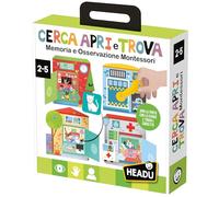 Headu Gioco educativo Cerca Apri e Trova Montessori IT57168 - Memoria e osservazione per 2-5 anni