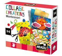 HEADU - Collage Creations Montessori - Taglia, Ritaglia E Crea | Gioco Art & Craft Bambini 5-8 Anni, Gioco Educativo Ispirato al Metodo Montessori, Tante Basi da Decorare, Made In Italy, Idea Regalo