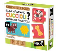 HEADU - Cosa Mangiano i Cuccioli - Logica e Manualità per i piccoli! - Un Gioco Educativo per Bambini dai 2 ai 4 Anni - Made in Italy | IT60896