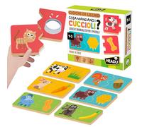 HEADU - Cosa Mangiano i Cuccioli - Logica e Manualità per i piccoli! - Un Gioco Educativo per Bambini dai 2 ai 4 Anni - Made in Italy | IT60896