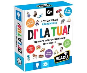 HEADU - Dì la Tua! - Il Gioco delle Argomentazioni | Gioco Di Società Educativo per Bambini 6-8 Anni, Un Action Game Per Imparare a Parlare, Convincere e Ragionare, Regalo Natale Pasqua, Made In Italy