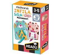 Headu Flashcards Infila Sfila E Crea Montessori Manualità Con Tanti Buffi Animali It27811 Gioco Educativo Per Bambini 3-5 Anni Made In Italy