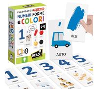 Headu - Flashcards Parlanti Numeri, Forme e Colori, Sviluppa la Logica dei più Piccoli, Un Gioco Educativo per Bambini dai 2 ai 4 anni, Made in Italy