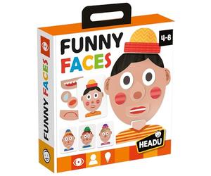 HEADU - Funny Faces - creatività da Ridere | Gioco di Osservazione e Memoria, Tombola delle Emozioni con Le Espressioni del Viso, Gioco Educativo Bambini 4-8 Anni, Regalo Natale Pasqua, Made in Italy