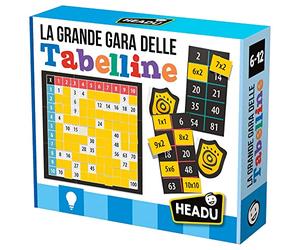 HEADU - Grande Gara delle Tabelline - Chi è più Veloce a Fare i Calcoli? | Gioco Educativo 6 7 8 9 10 Anni, Tabelline Bambini, Giochi di Matematica, Tavola Pitagorica, Made in Italy