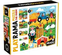 Headu HDUMU59032 4 Puzzle in 1 - Playrama: Puzzle The Farm