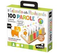 HEADU - Il Cofanetto delle Flashcards 100 parole - La Più Ricca Raccolta di Flashcards Per Imparare le Prime Parole | Gioco Educativo 2 3 4 Anni, Imparare a Parlare, Idea Regalo Natale, Made in Italy