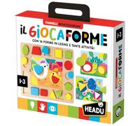 HEADU - Il GiocaForme - Con 16 Forme in Legno e Tante Attività! | Gioco Montessori Bambini 1 2 3 Anni, Base Multiattività con 16 Forme in Legno, 8 Puzzle Progressivi, Logica e Manualità, Made in Italy