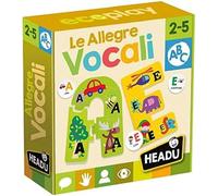 Headu Le Allegre Vocali Forma Le Lettere e Gioca con la tombola IT25398 Gioco Educativo Ecosostenibile per Bambini 2-5 Anni Made in Italy
