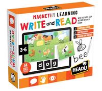 HEADU - Magnetic Learning Read and Write - Leggere e Scrivere in Inglese con Lettere e Sagome Magnetiche! | Gioco Educativo Bambini 3 4 5 6 Anni, Imparare l'Inglese, Lavagna Magnetica, Made in Italy
