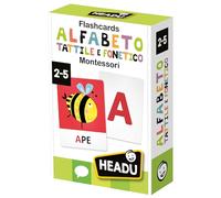 HEADU MONTESSORI FLASHCARD ALFABETO TATTILE E FONETICO 2-5 ANNI