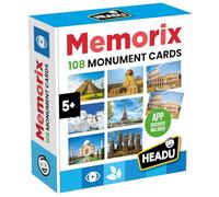HEADU - Memorix 108 Monument Cards - Gioco di Memoria sui Monumenti del Mondo| Memory con 108 Carte,Allena Osservazione e Concentrazione, Gioco Educativo Bambini 5-7 Anni, Regalo Bambini,Made In Italy