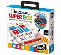 HEADU - Montessori Super Box - Il Più Completo per Imparare a Scrivere e Leggere | Gioco Montessori Bambini 3-6 Anni, Scrittorio in Legno, 96 Lettere Mobili, Kit per Imparare l'Alfabeto, Made in Italy
