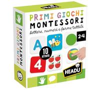 HEADU - Primi Giochi Montessori - Lettere Numeri e Forme Tattili | Giochi Educativi Montessori Bambini 2-4 Anni, Imparare Alfabeto Numeri e Forme, Kit Sensoriale, Regalo Natale Pasqua, Made in Italy