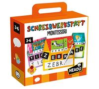 Headu- Officina di Scrittura Montessori Gioco educativo Colore: Arancione, DE52484
