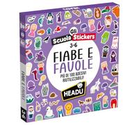 HEADU - Scuola Stickers Fiabe e Favole - Oltre 100 Stickers Riutilizzabili | Inventa Storie Sempre Nuove con Gli Adesivi Stacca-Attacca, Giochi Educativi Bambini 3-6 Anni, Idea Regalo Natale Pasqua