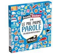 HEADU - Scuola Stickers Le Mie Prime Parole - 200 Adesivi Riutilizzabili | Impara a Leggere e Scrivere con Gli Adesivi Stacca-Attacca, Gioco Educativo Bambini 3-6 Anni, Idea Regalo Natale Compleanno