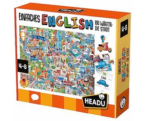 Headu Semplice inglese 100 parole - la città (con app) - giocare e imparare immediatamente efficace!: gioco educativo per bambini dai 4 agli 8 anni, versione tedesca (DE56291)