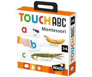 HEADU - Touch Abc Montessori - Impara le Prime Parole in Inglese | Gioco Educativo Montessori Bambini 3 4 5 6 Anni, Alfabeto Tattile, Lettere e Parole Inglesi, Idea Regalo Bambini, Made in Italy