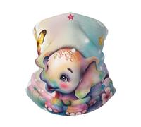 Headwrap Cute Elephant Fleece Stampato Sciarpa al Collo Antivento Decorazione Facciale per Bambini Sports Campeggio