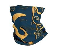 Headwrap Egyptian Cat Gold Ancient Mythology Blue Antiscivolo Fascia per Capelli Elegante Scaldacollo per attività Donna Outdoor