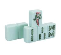 HEAGER Mahjong - Set di 144 provette, con scatola Mahjong in alluminio, da viaggio, per la famiglia e il tempo libero, Mah Jong (42 mm)