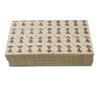 HEAGER Mahjongg - Set di mattonelle numerate cinesi con supporto per provette, set tradizionale con 144 piastrelle (22 mm)