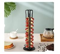 HEAGER scatola di conservazione del caffè, Porta capsule nero girevole Porta espositore da 360 gradi in acciaio inossidabile for riporre 40 tazze di capsule Nuovo porta cialde for caffè