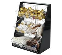 HEAGER scatola di conservazione del caffè, Porta cialde caffè con 6 cestelli di grande capacità, accessori bar for tazza K Nespresso Vertuoline, contenitore porta caramelle for bustine di tè