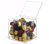 HEAGER scatola di conservazione del caffè, Portafiltro caffè trasparente, accessori bar da bancone, compatibile con capsule Nespresso K Cup(L)