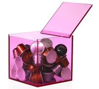 HEAGER scatola di conservazione del caffè, Scatola porta capsule in acrilico, scatola porta caffè for tazza K Nespresso Vertuoline, contenitore porta caramelle for bustine di tè(Rose Red,13cm)