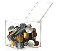 HEAGER scatola di conservazione del caffè, Scatola porta capsule in acrilico, scatola porta caffè for tazza K Nespresso Vertuoline, contenitore porta caramelle for bustine di tè(Transparent,13cm)