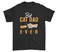 HEAL TH SHOE PAD Best Cat Dad Ever T-Shirt Cat Daddy Funny Vintage Men T-Shirt Black S